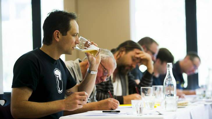Australian Amateur Brewing Championships judging at the Canberra Club. Beer judge, Mort Piripi. Photo: Rohan Thomson