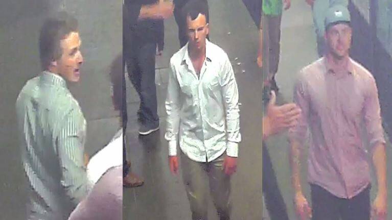 ACT Policing is still seeking to identify the man on the right, after an assault of three other men, which included a "coward punch", in Civic. Photo: ACT Policing