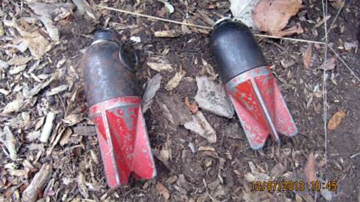 The shells are believed to be Italian mortars. Photo: ACT Policing