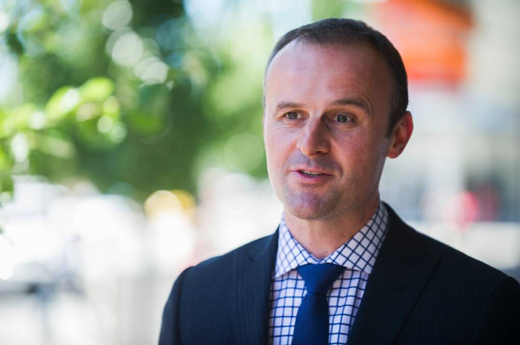 Chief Minister Andrew Barr: The ACT is moving away from its reliance on the public sector. Photo: Rohan Thomson