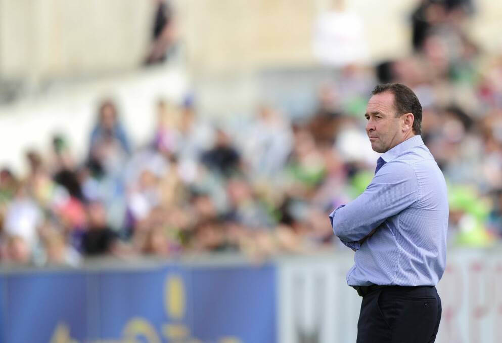 Raiders coach Ricky Stuart thanked 'die hard' members for helping 'keep the game alive' in Canberra, but wants more numbers to games. Photo: Melissa Adams