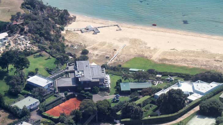 Aerial photo of Lindsay Fox property at Portsea. Photo: Luis Enrique Ascui