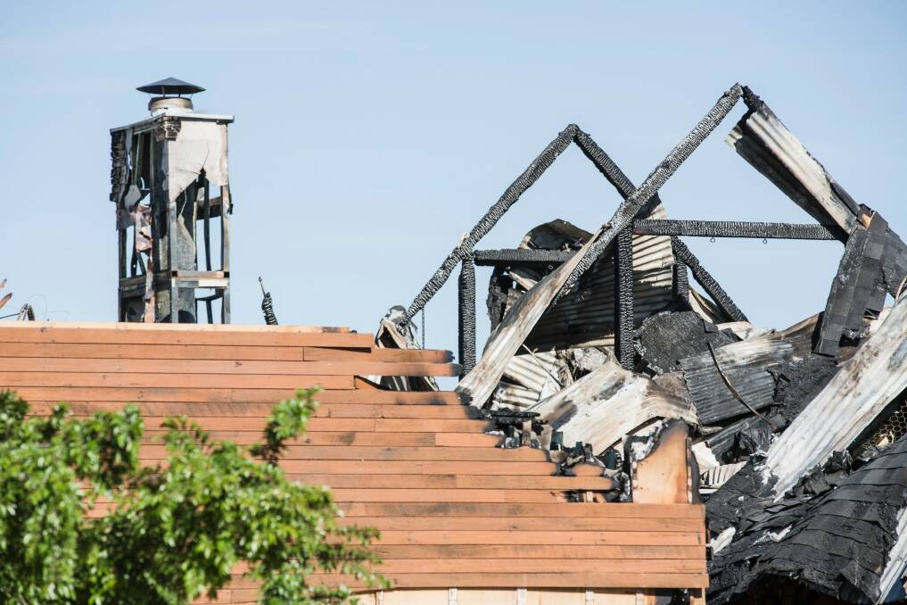 Aftermath of the fire at Pialligo Eestate Farmhouse Restaurant.  Photo: Jamila Toderas