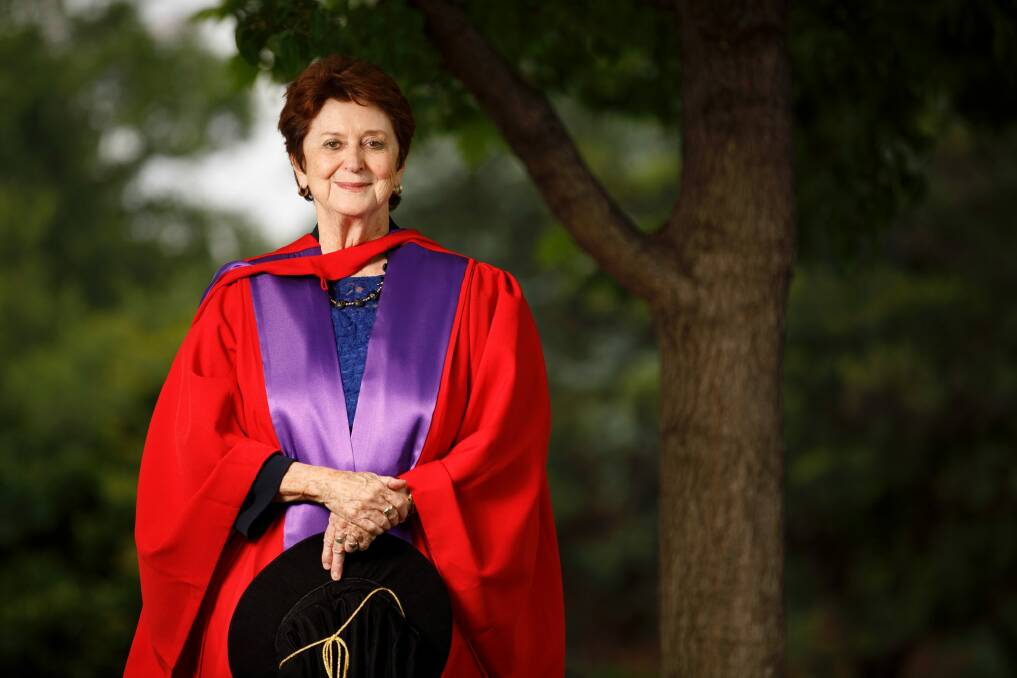 Former senator, education minister, and Age Discrimination Commissioner Susan Ryan after being awarded an honorary doctorate by ANU on Friday.  Photo: Sitthixay Ditthavong