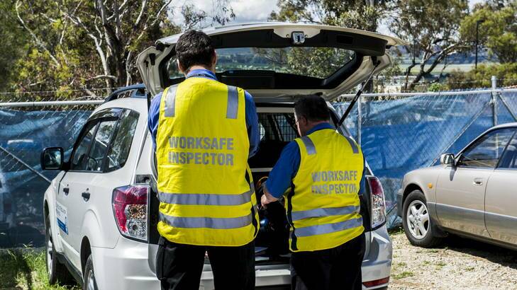 WorkSafe ACT were on site at a construction site on General Bridges Drive, Duntroon where a 28-year-old man suffered an electric shock earlier in the day. Photo: Rohan Thomson