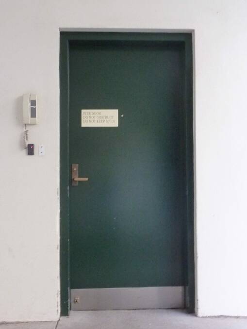 The "secret" ASIO green door at East Block. Photo: Tim the Yowie Man