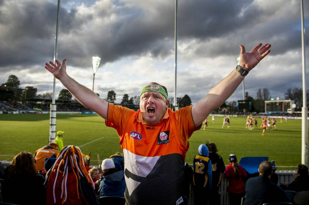 The Giants will play under lights at Manuka Oval in 2017. Photo: Jay Cronan