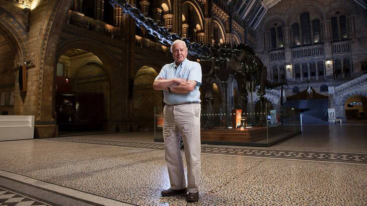 Brought to life: David Attenborough inside London's Natural History Museum.