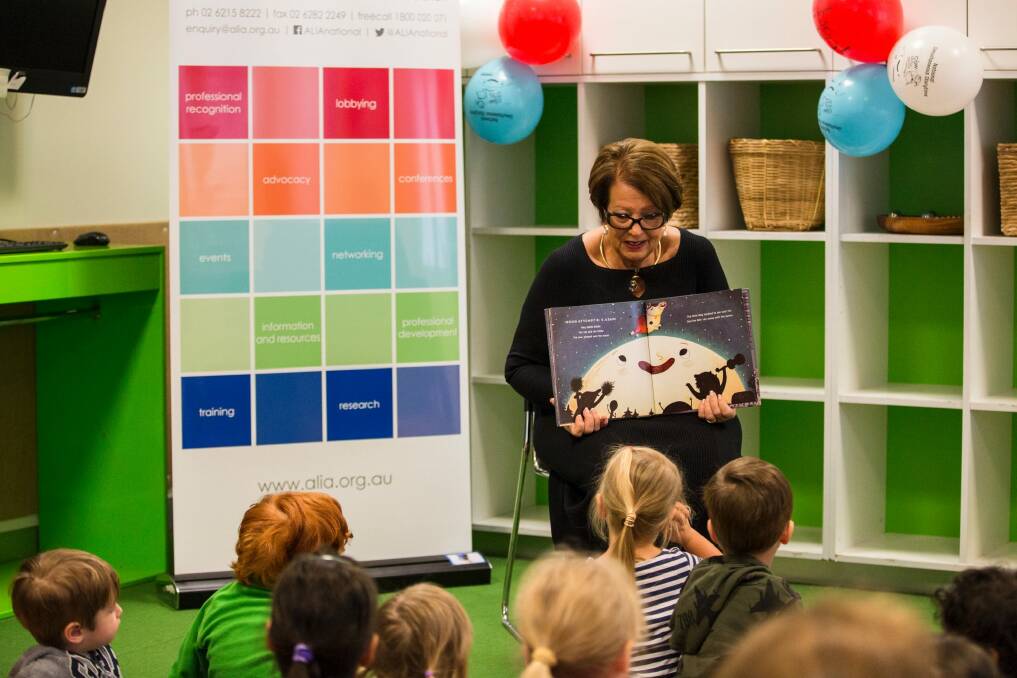 Lady Cosgrove read The Cow Tripped Over the Moon during the 2017 National Simultaneous Story Time Photo: Jamila Toderas