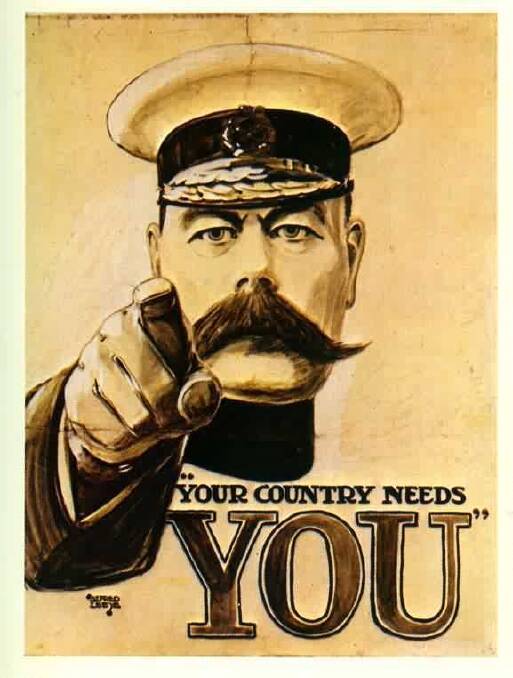 Making a point: Lord Kitchener's WW1 recruiting poster.