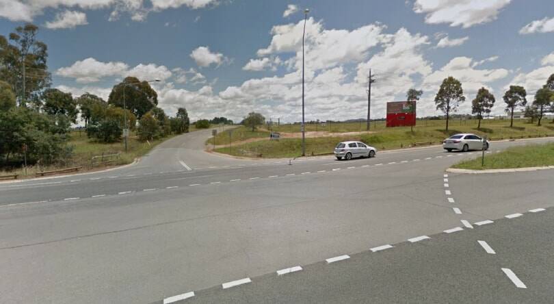 The intersection of Old Well Station Road and the Federal Highway, which will be closed for almost four months from Monday morning. Photo: Google Maps