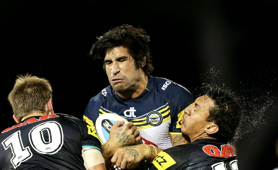James Tamou could be wearing lime green in 2016 after discussing a mutual release from the North Queensland Cowboys. Photo: Mark Metcalfe