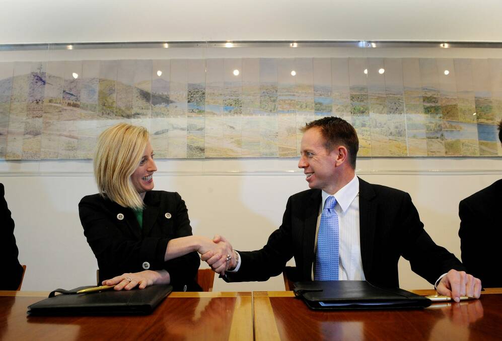ACT senator Katy Gallagher and ACT Greens MLA Shane Rattenbury have called for the ACT to be able to legislate on euthanasia.  Photo: Colleen Petch