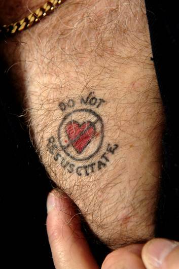 Trevor Robinson's tattoo. Photo: Stuart Walmsley