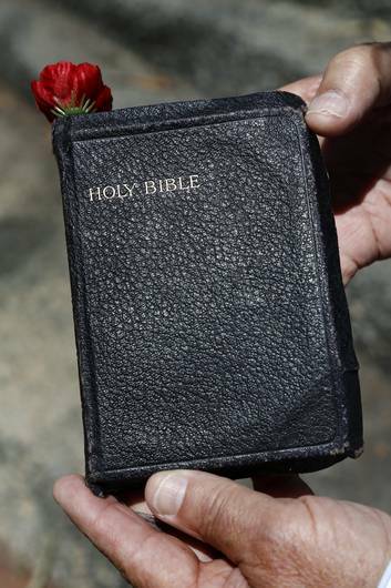 A bible that belonged to David Morgan who was killed in World War I. Photo: Jeffrey Chan
