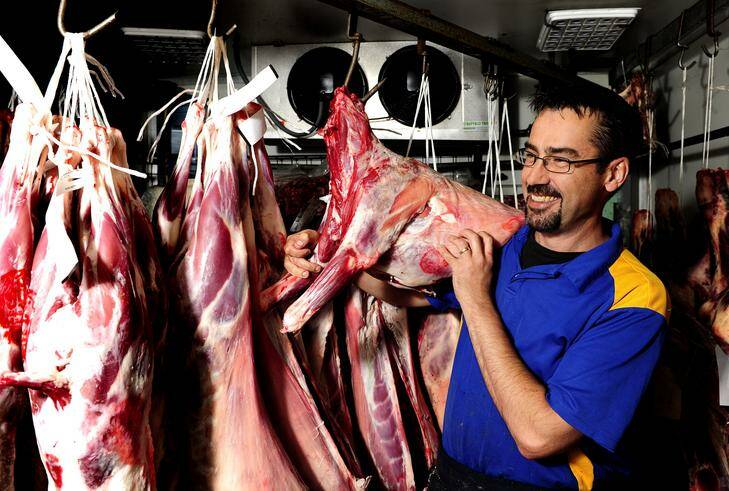 Yarralumla Meats butcher Peter Martel believes red meat is still an essential part of a balanced diet. Photo: Stuart Walmsley