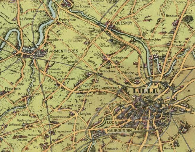 Detail of Lille map. Photo: National Library of Australia
