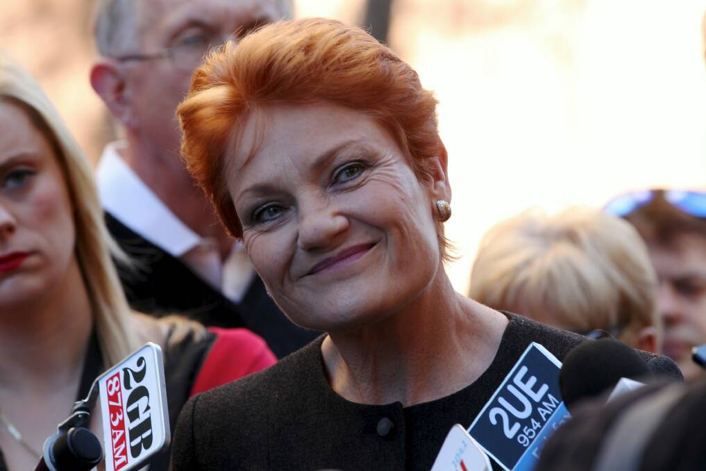 Pauline Hanson has named Scott Morrison as her pick for future Liberal leader, saying Malcolm Turnbull "leans too much to the Labor side". Photo: Edwina Pickles