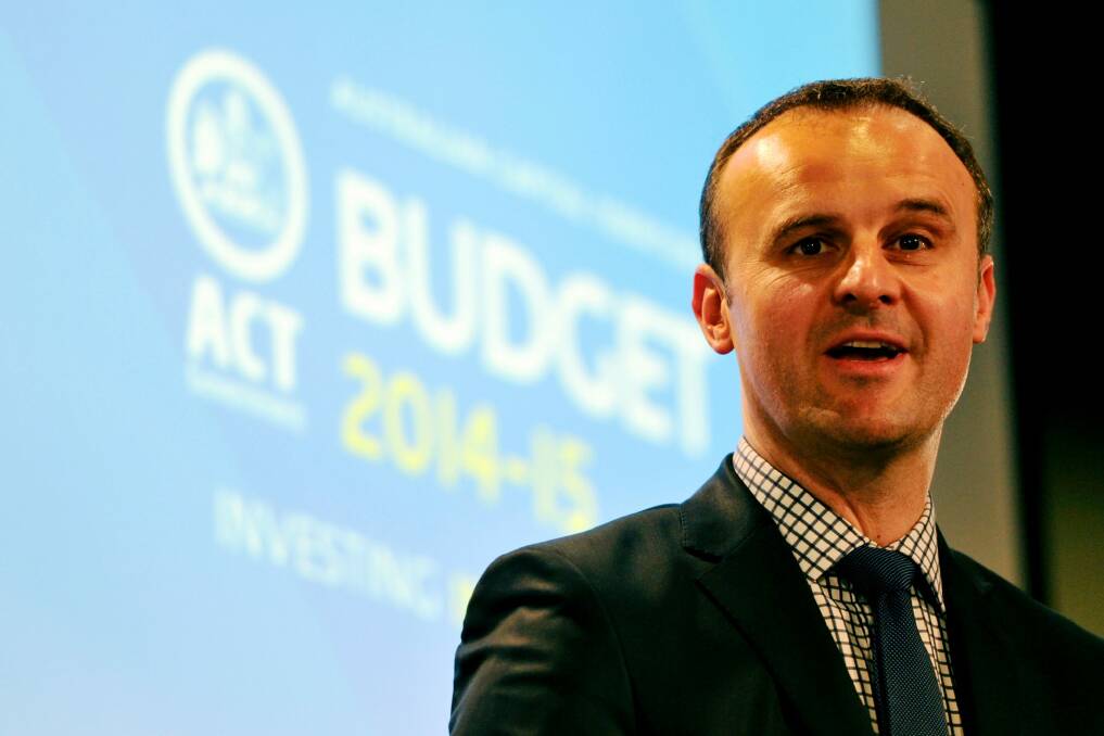 ACT Treasurer Andrew Barr said the report omitted some major projects and that the ACT government's record $2.5 billion infrastructure investment in the 2014-15 ACT budget was driving construction in Canberra. Photo: Jay Cronan