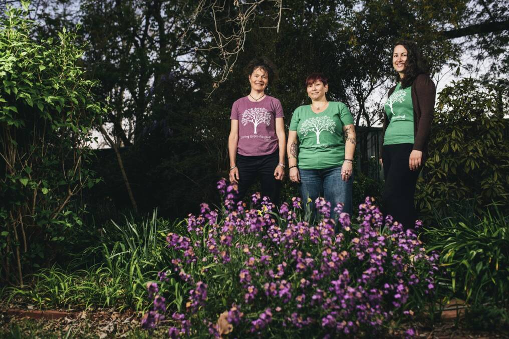 Living Green festival organisers Tara Ward, Tracey Lofthouse and Jess Ferry. Photo: Rohan Thomson