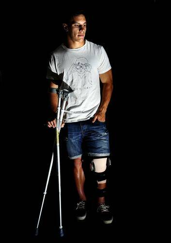 Shattered Brumbies No.10 Matt Toomua has vowed to fight back from after rupturing his anterior cruciate ligament during the Brumbies' clash with the Sharks on Saturday night. The injury means Toomua will miss the rest of the Super Rugby season. Photo: Melissa Adams