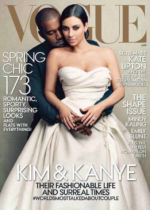 Kim Kardashian and Kanye West's Vogue cover that divided the fashion masses but was one of the magazine's most popular editions. Photo: Vogue
