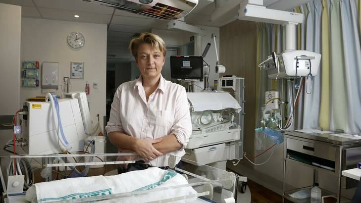 Department of Neonatology clinical director Dr Zsuzsoka Kecskes in the Neonatal Intensive Care Unit at the Centenary Hospital for Women and Children. Photo: Jeffrey Chan