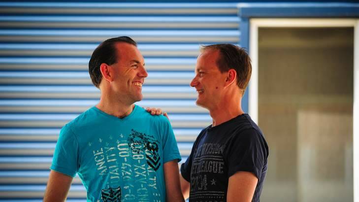 (left) Joel Player and Alan Wright will be amongst the first Australian same sex couples to tie the knot on the 7th of December in Canberra. Photo: Katherine Griffiths