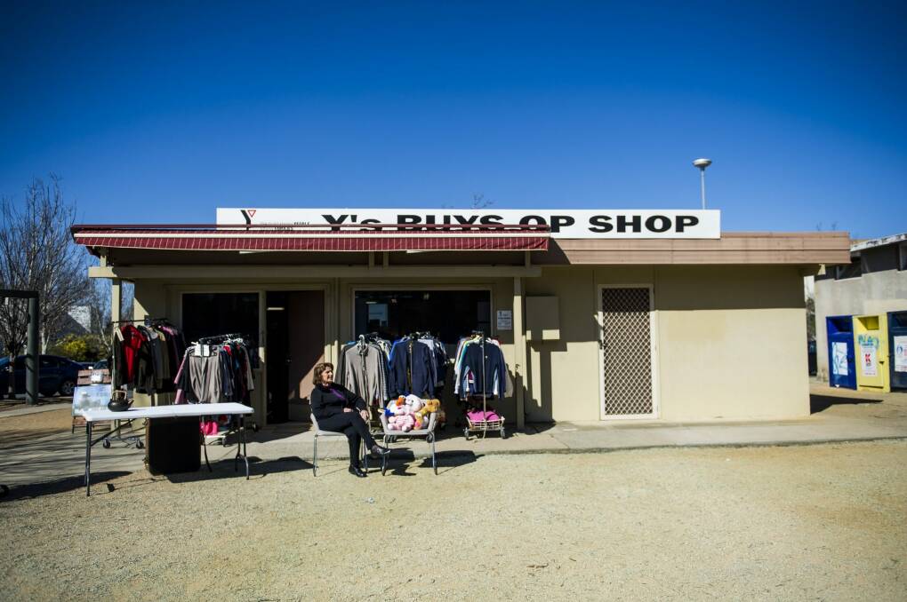 Mrs Ovington outside the YMCA op shop slated for closure at the end of this month. Photo: Jay Cronan