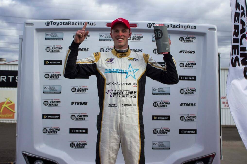 Cameron Hill with another podium finish in the Toyota 86 series. Photo: Chequered Flag Media
