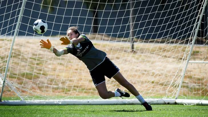 Trudy Burke,  who is playing her first games of the season, replacing goal keeper Lydia Williams. Photo: Elesa Kurtz