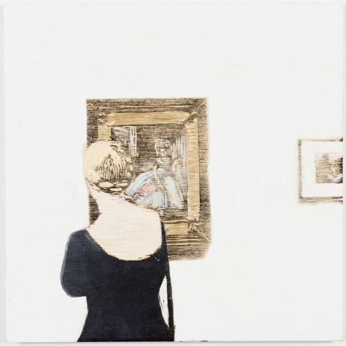 Julian Laffan's <i>Girl at the museum</I> is one of the exhibits in <i>Le Monde: observations of place</I> at Beaver Galleries. 