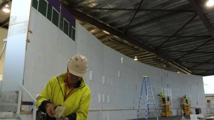 Workers prepare the Canberra tally room in 2010. Photo: Supplied