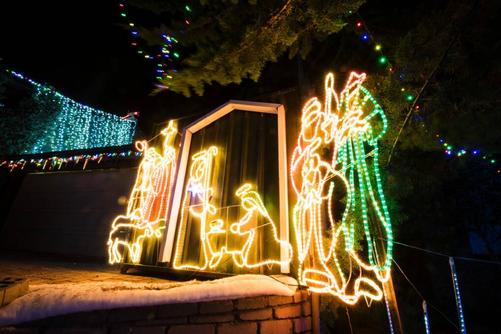A detail from the Jensens' Christmas lights in Kambah.  Photo: Dion Georgopoulos