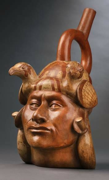 A portrait head, stirrup vessel ceramic (100-800 AD). Photo: Daniel Giannoni