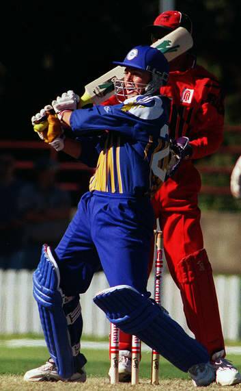 Mark Higgs batting for the Canberra Comets in the 1997 Australian one-day cup competition. Photo: DEAN McNICOLL