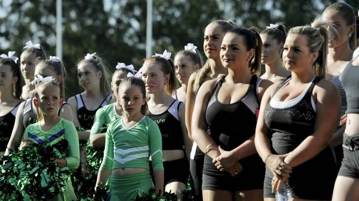 Canberra dancers line up to try out for the 2014 Raiderettes at Belconnen Raiders Club. Photo: Jay Cronan
