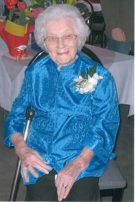 Gwendoline (Gwen) Brooks Smith on her 100th birthday.  Photo: Supplied