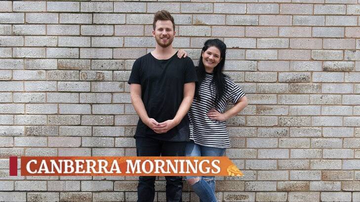 104.7's new breakfast presenters Ryan Jon and Tanya Hennessy start behind the mic in Canberra on Monday.  Photo: Jay Cronan