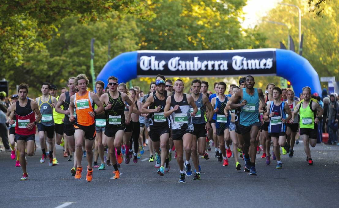 Check out road closures ahead of the 2017 Australian Running Festival on Saturday April 8 and Sunday 9.  Photo: Graham Tidy.