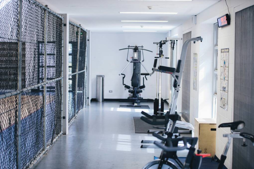 The gym inside the Bimberi Youth Justice Centre. Photo: Rohan Thomson