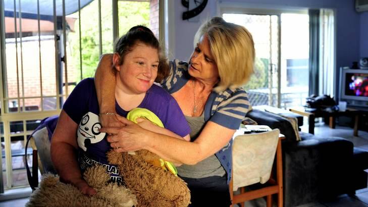 Cathy Read with her daughter Jessica who soon will no longer be able to use the Elouera respite house at Charnwood. Photo: Melissa Adams