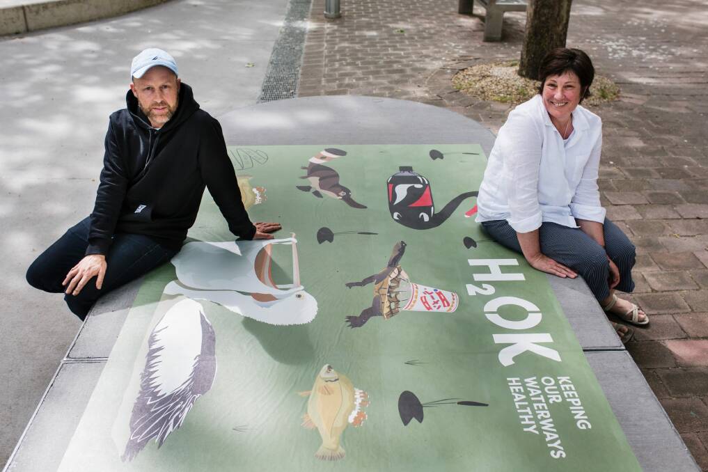 Launch of new city artwork to promote healthy water. Artists Benjamin Reeve and Delene White. Photo: Jamila Toderas