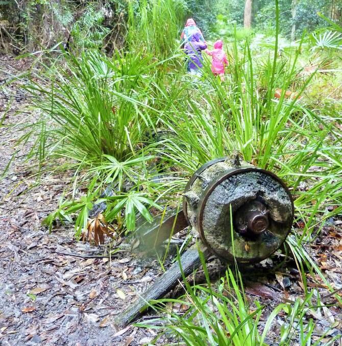 The remains of a jinker lies beside the Durras Discovery Trail. Photo: Tim the Yowie Man