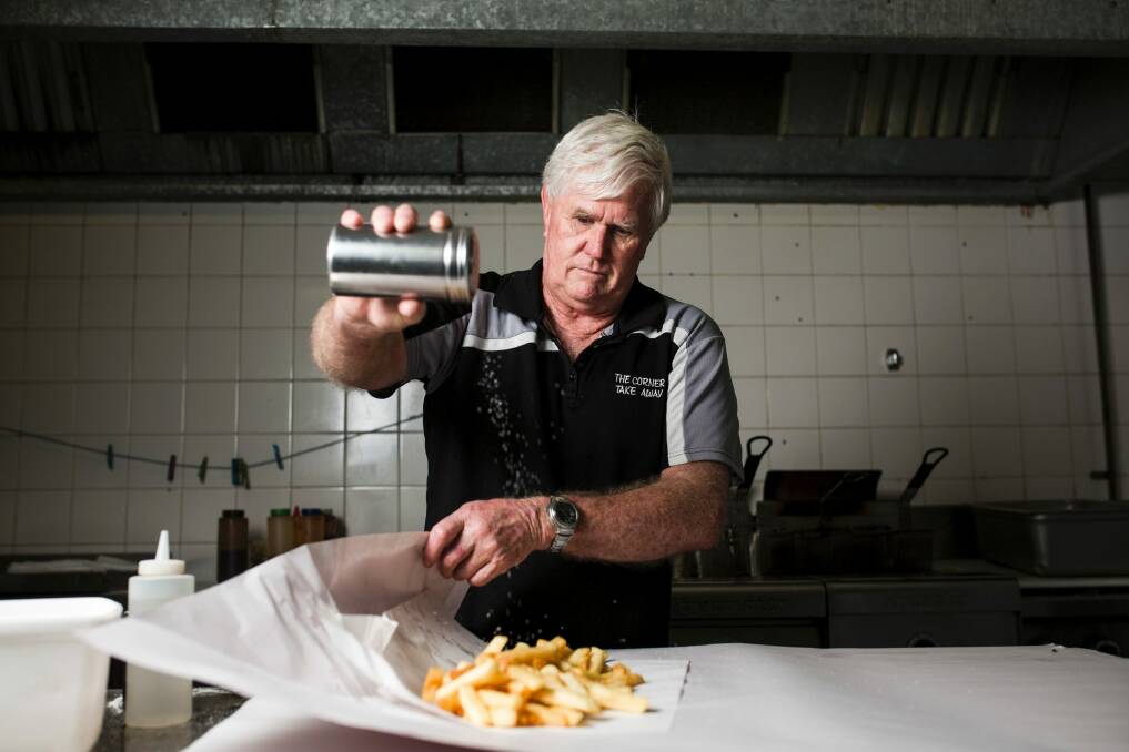 Owner of The Corner Takeaway at Queanbeyan, Steve Salmon. The shop has not had any potato scallops since October. Photo: Jamila Toderas