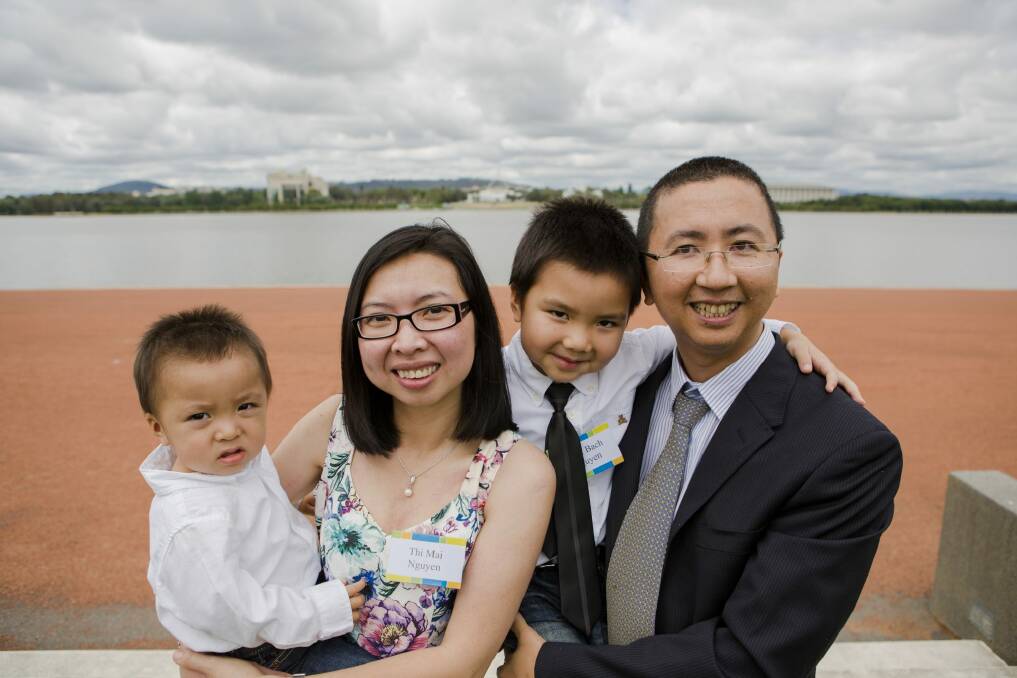 Thi Mai and Xuan Vu Nguyen with their children Dang,15 months, and Xuan Bach, 5. Photo: Jamila Toderas