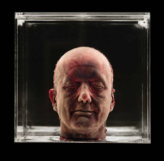 Marc Quinn, Self 2011, blood (artist's), liquid silicone, stainless steel, glass, acrylic, refrigeration equipment, 208.2 x 62.8 x 62.8 cm, Collection of the artist, Image courtesy Marc Quinn Studio. Photo: Prudence Cuming Associates