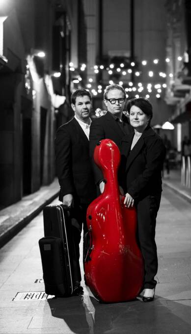 Selby & Friends: pianist Kathryn Selby, right, with Andrew Haveron, left, and Timo-Veikko Valve. Photo: Supplied