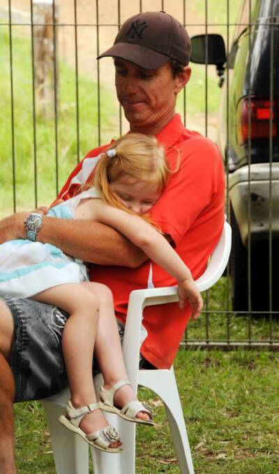 James Atkinson with his daughter Emma, 3, at the CWA's Kyogle Evening Branch's Christmas party. Photo: Jacklyn Wagner