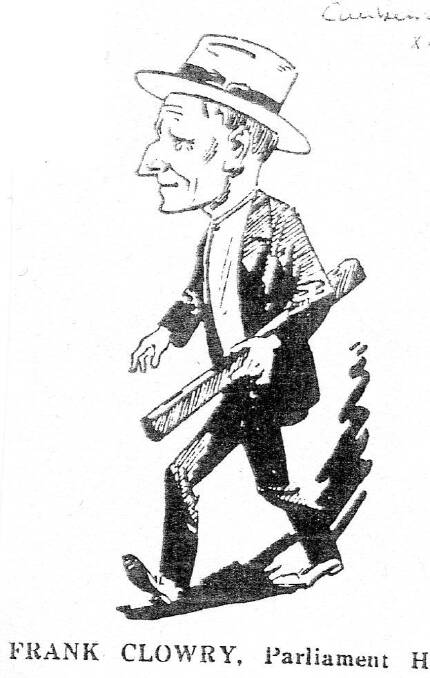 Busy: A caricature of Frank Clowry with his trusty spirit level. 